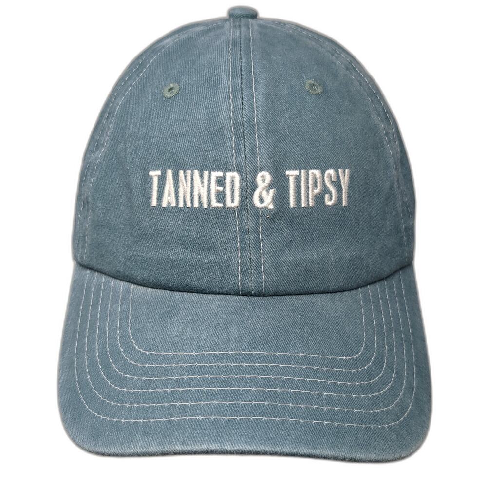 Tanned & Tipsy Slideback Baseball Cap Blue OS Adjustable Primitives By Kathy